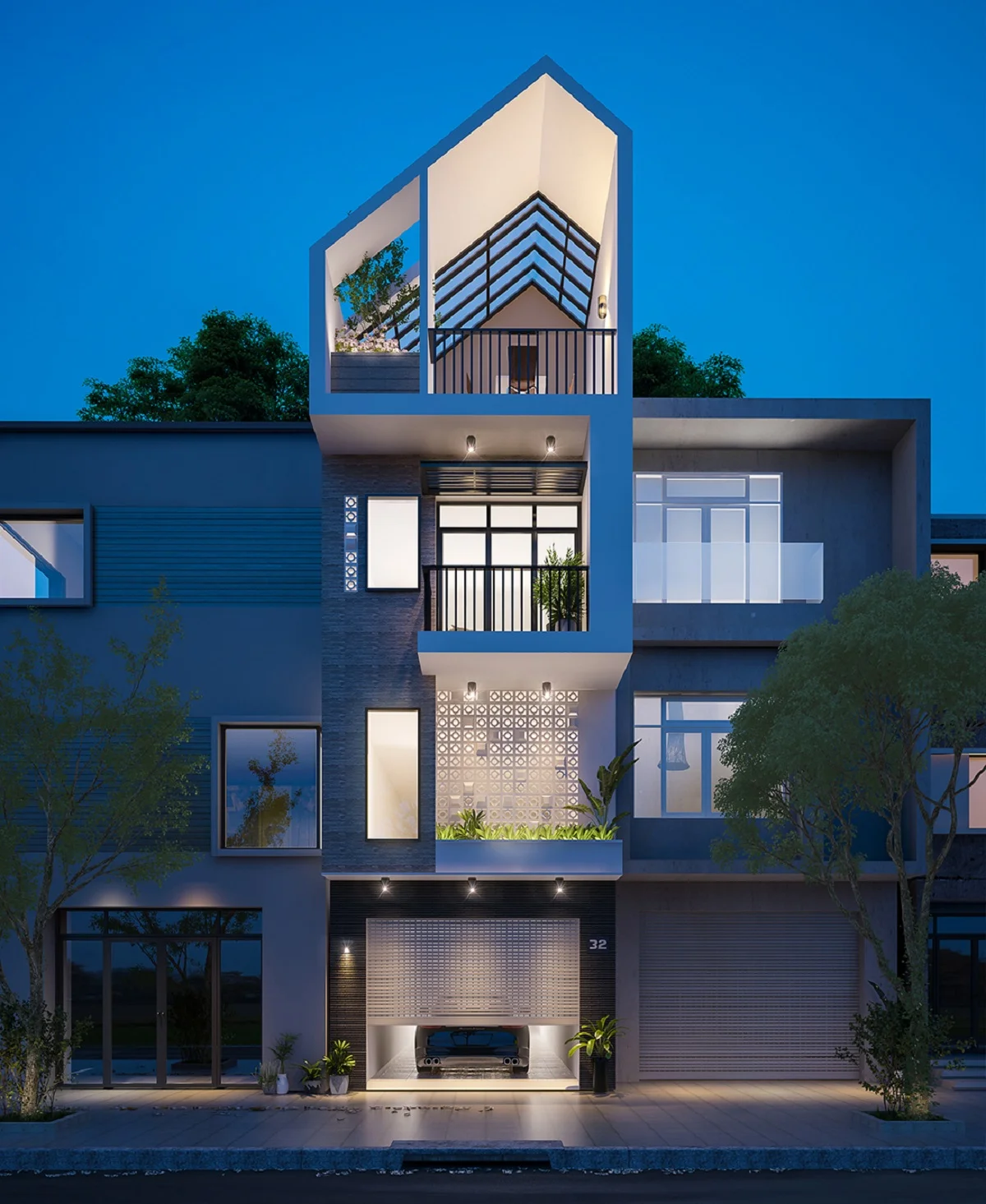 thiết kế kiến trúc nhà phố