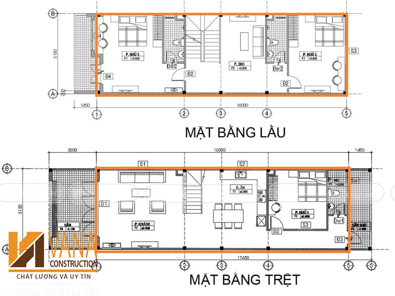 Cách tính diện tích xây dựng phần thân - trong báo giá thiết kế kiến trúc