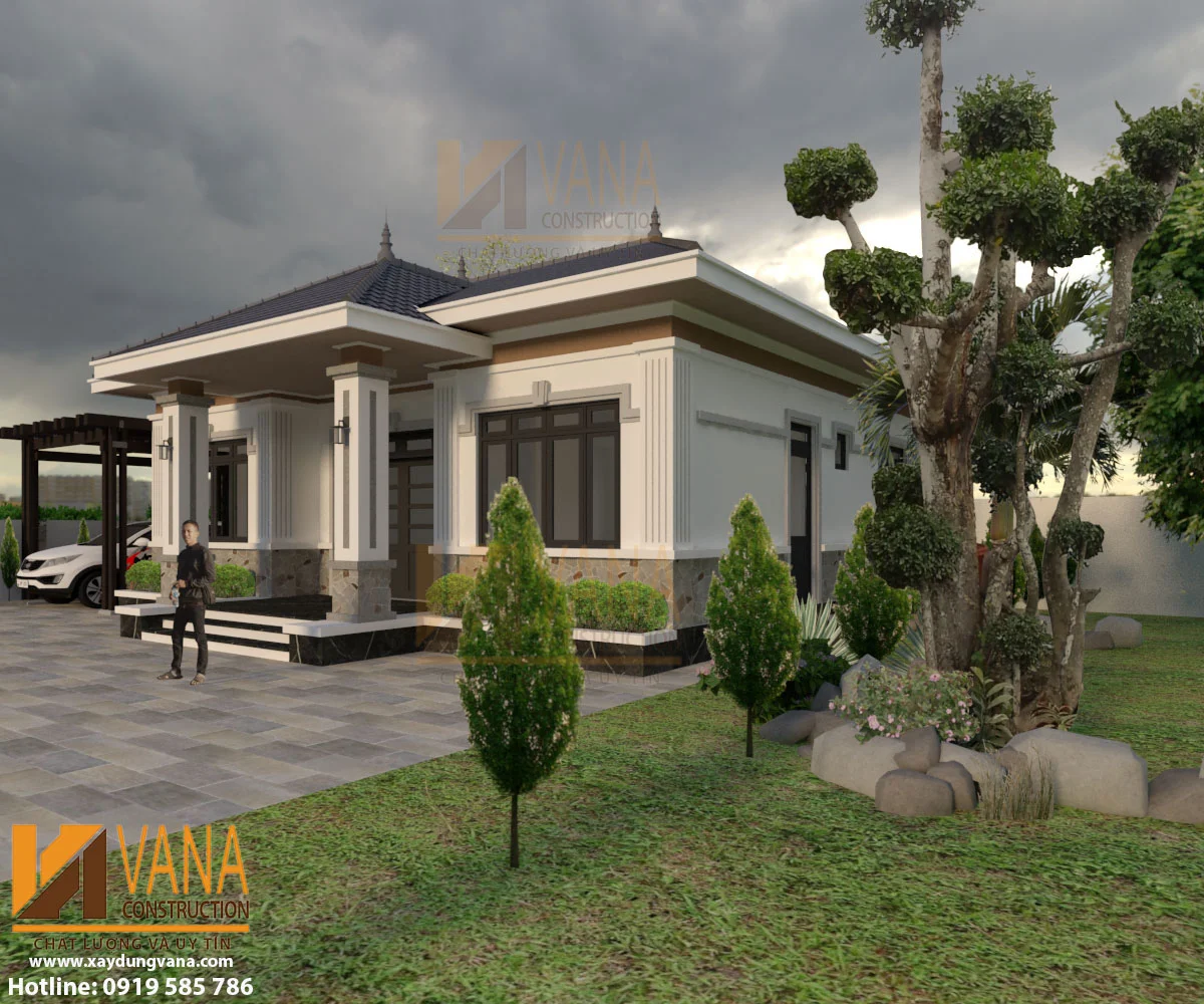 Mẫu nhà biệt thự vườn 1 tầng đẹp - mẫu nhà mái nhật