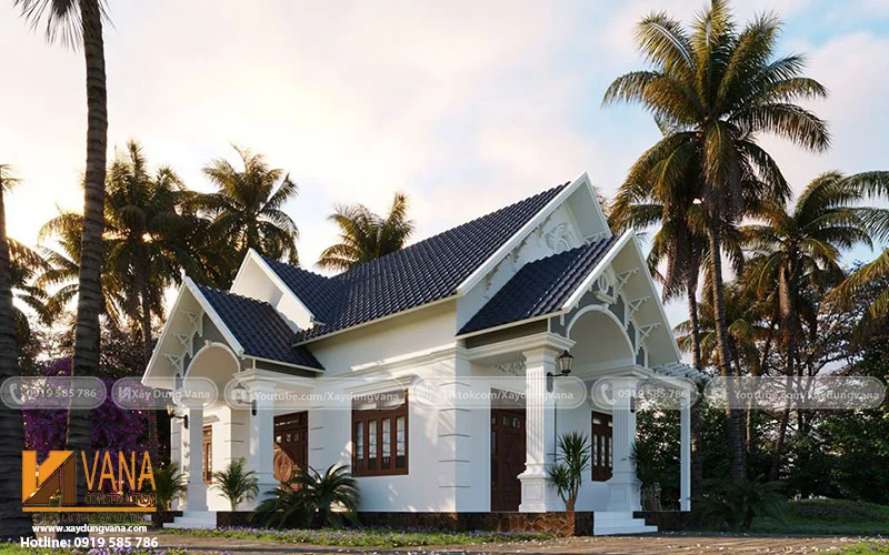Mẫu nhà biệt thự vườn 1 tầng đẹp - mẫu nhà mái thái