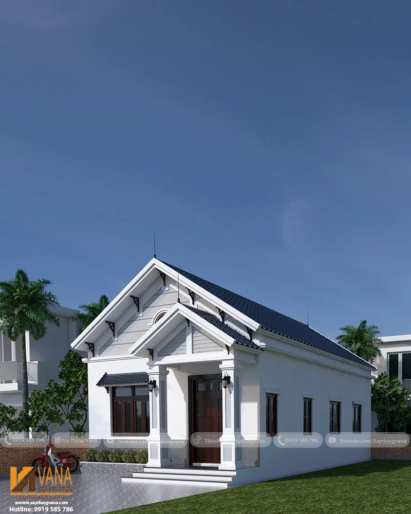 Mẫu nhà biệt thự vườn 1 tầng đẹp - mẫu nhà mái thái