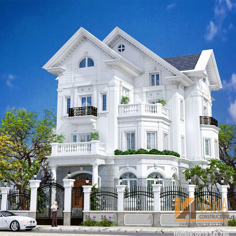 Thiết kế biệt thự tân cổ điển mái thái