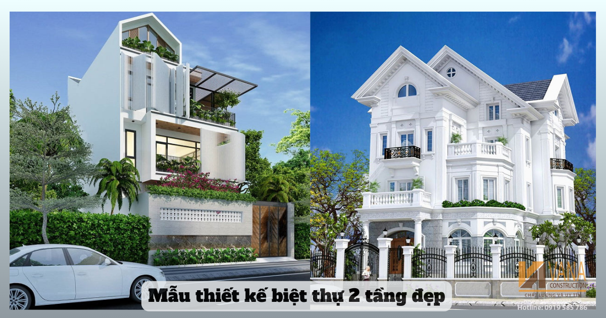 35+ Mẫu Thiết Kế Biệt Thự 2 Tầng Đẹp 2024