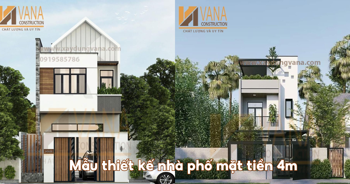 15+ Mẫu Thiết Kế Nhà Phố Mặt Tiền 4m