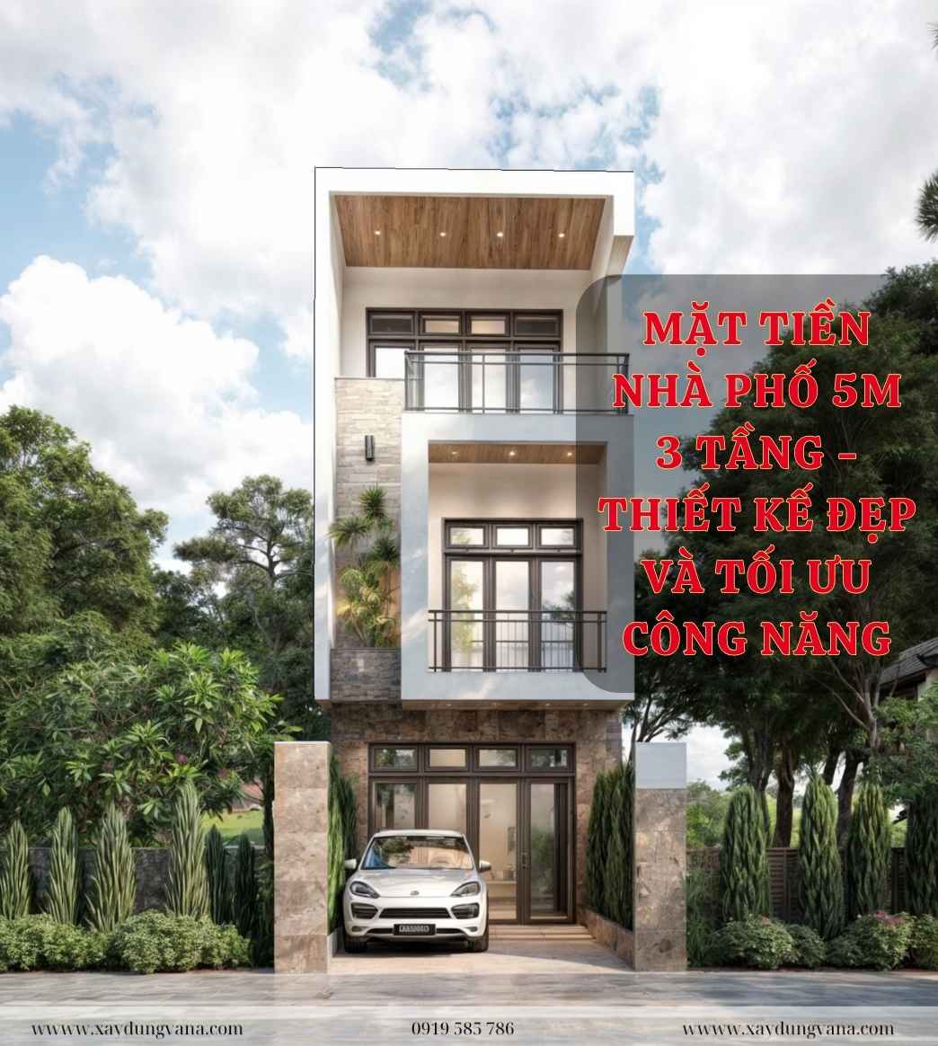 Mặt Tiền Nhà Phố 5m 3 Tầng Thiết Kế đẹp Và Tối ưu