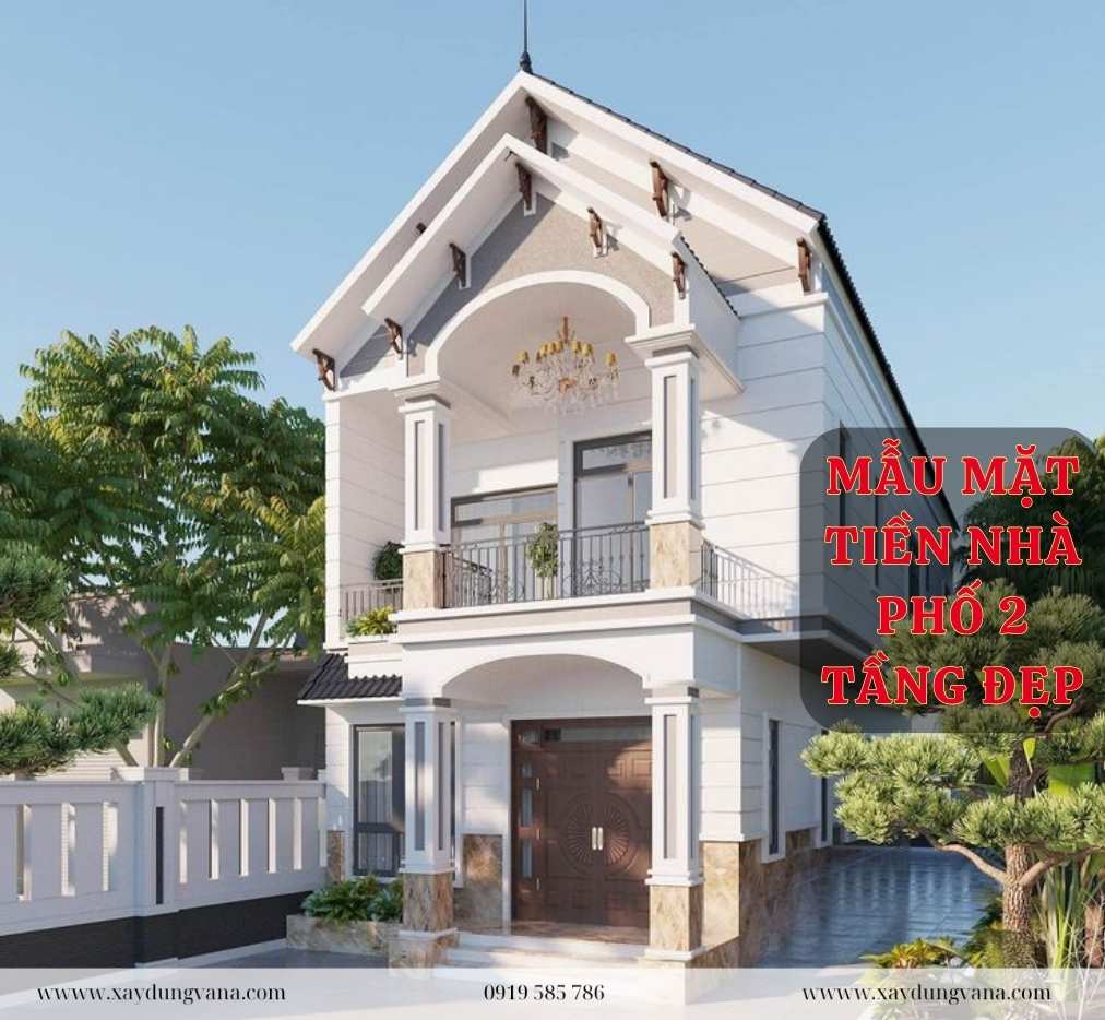 10+ Mẫu Mặt Tiền Nhà Phố 2 Tầng đẹp